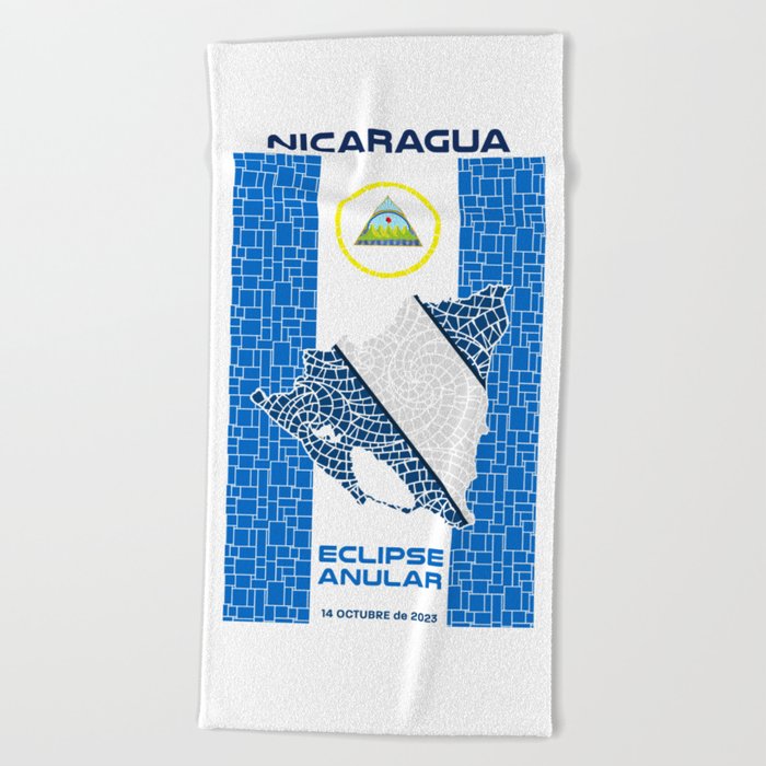 Nicaragua Annular Eclipse 2023 Beach Towel