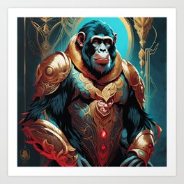 Gold and Ruby Ape No.1 Art Print