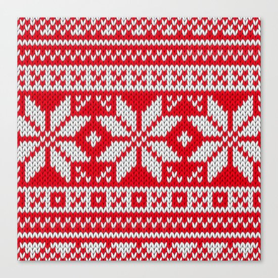 Winter knitted pattern 3 Canvas Print
