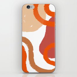 abstract terracotta line circle iPhone Skin