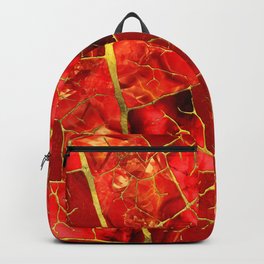 Red Marble Leaf Backpack