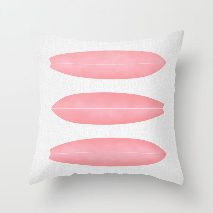 Surfboards in Pink Throw Pillow