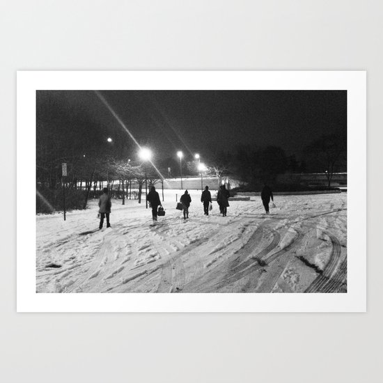 Walking in the snow Art Print