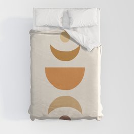 Moon Phases in Earthy Themed Duvet Cover