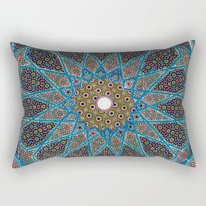 Blue Tiles Rectangular Pillow