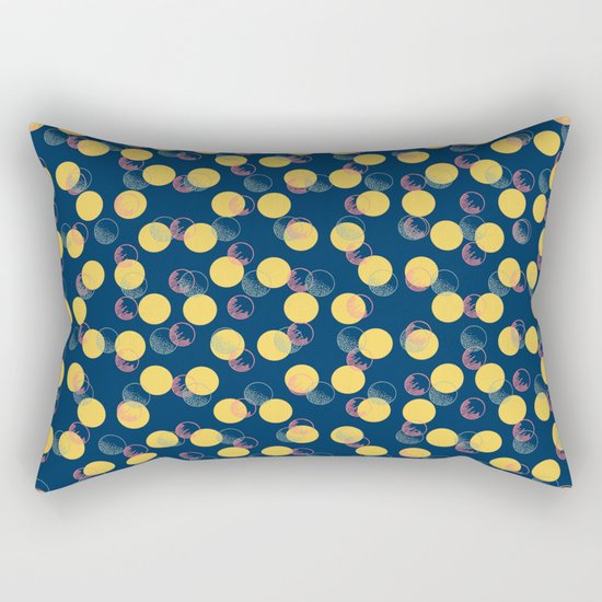 Yellow Polka Dots And Scribbles Rectangular Pillow