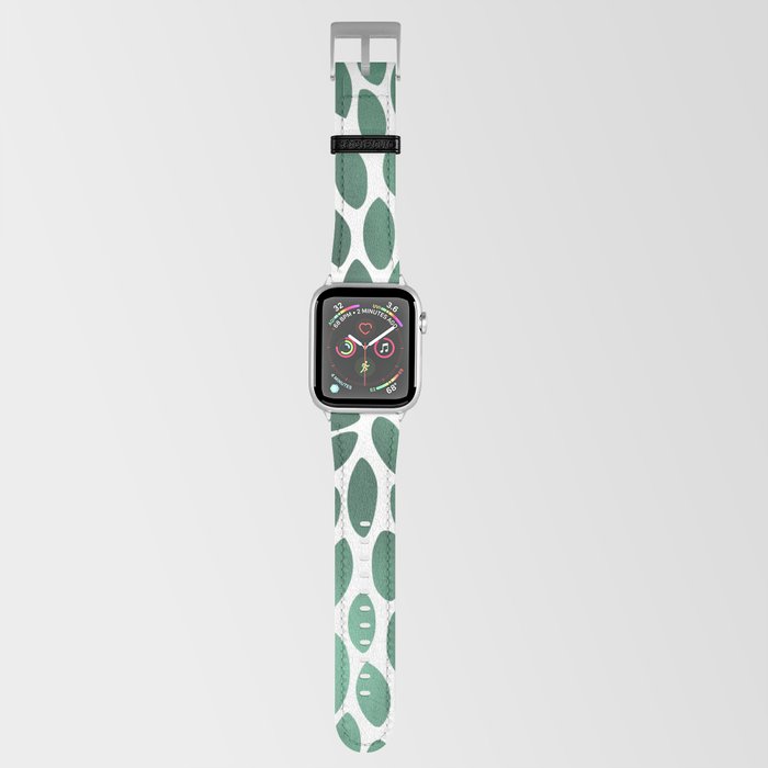 Floral Bloom Green and White Apple Watch Band