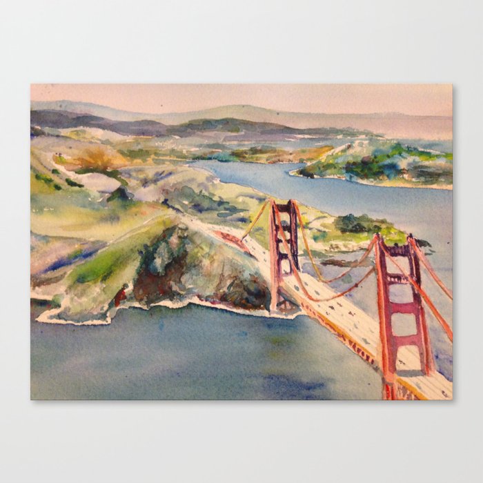 Marin California and the Golden Gate circa 1960 Canvas Print