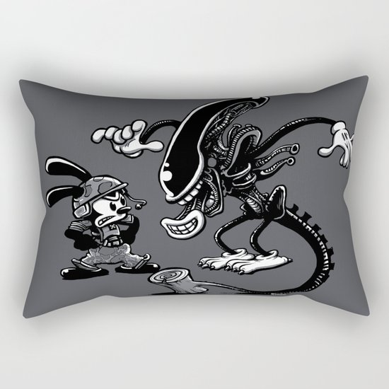 Alien vs Oswald Rectangular Pillow