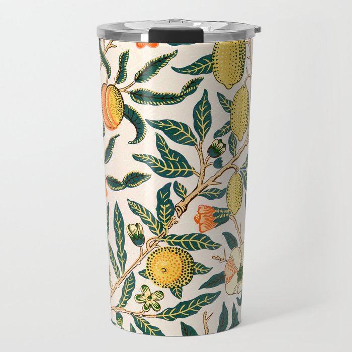 Lemon tree pattern vintage William Morris print Travel Mug