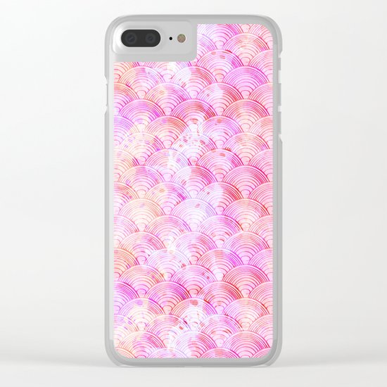 Pink waves pattern Clear iPhone Case