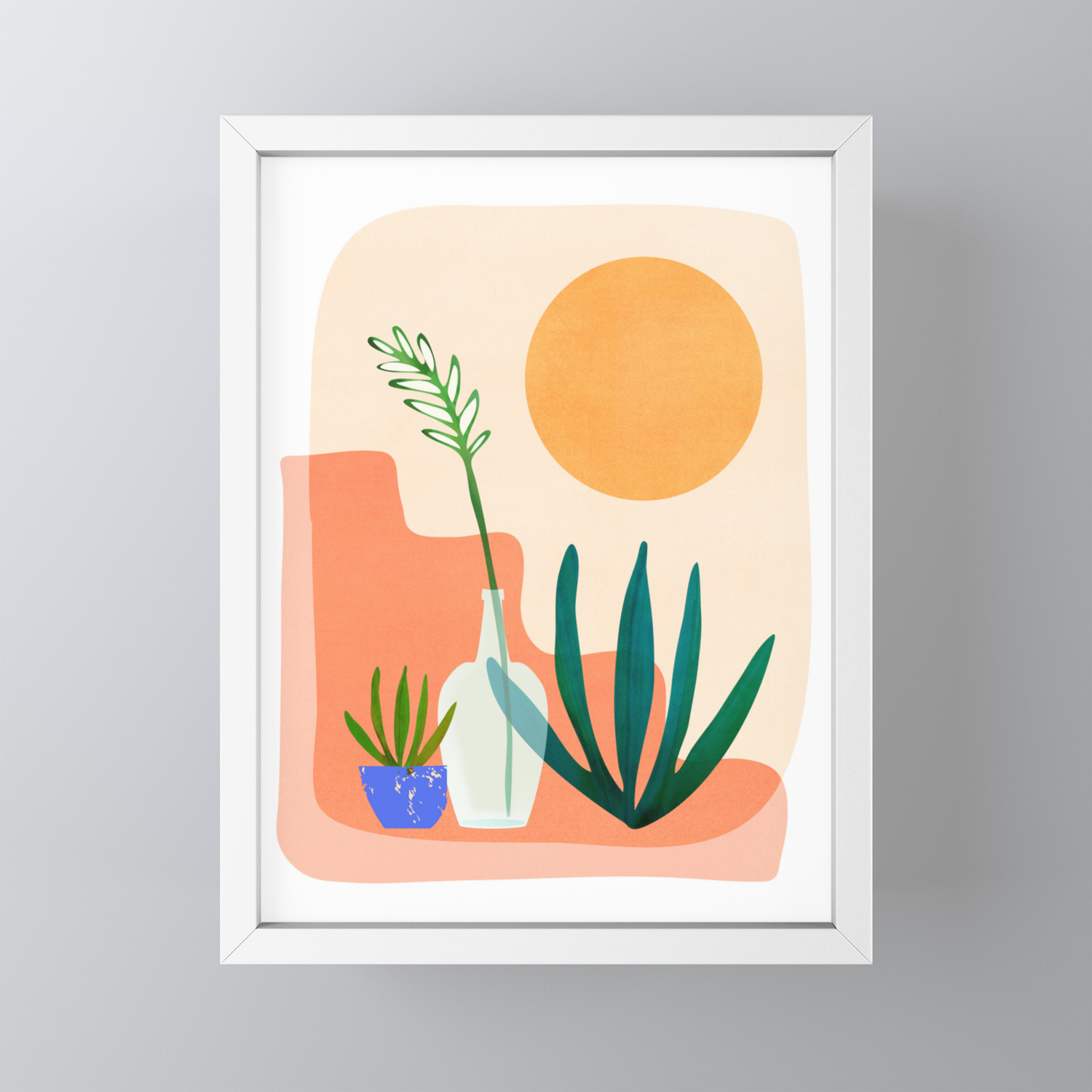 Santa Fe Summer Abstract Landscape Framed Mini Art Print By