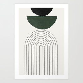 Green and Black Composition Art Print