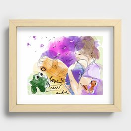 Motherhood adventure drawing with toys Recessed Framed Print