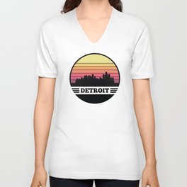 Detroit Skyline Unisex V-Neck