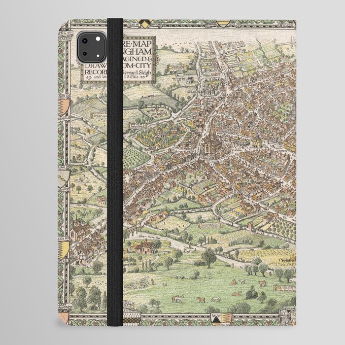 A Picture Map of Birmingham in 1730 - Vintage Pictorial Map iPad Folio Case