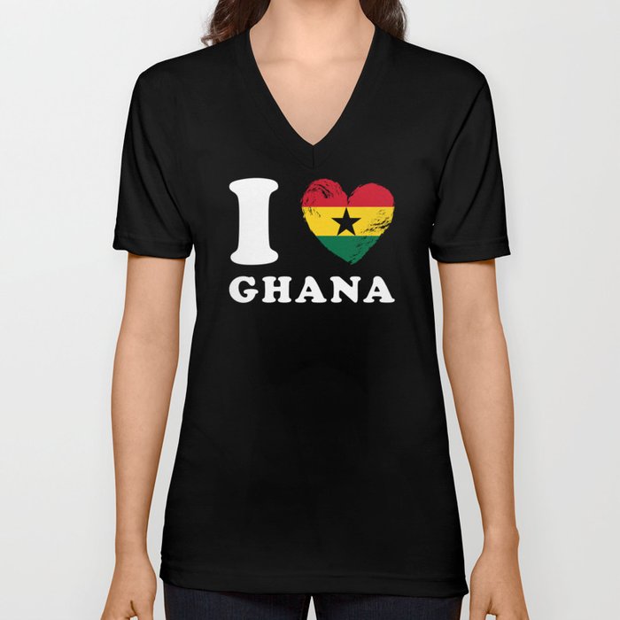 I Love Ghana V Neck T Shirt