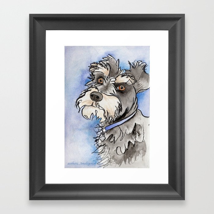 Scribble Schnauzer Framed Art Print