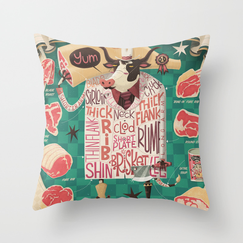 Cows Are Really Meaty Throw Pillow By Stevesimpson Society6
