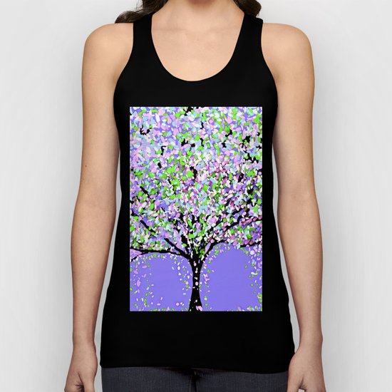 TREES OIL PAINTING PURPLE Unisex Tank Top
