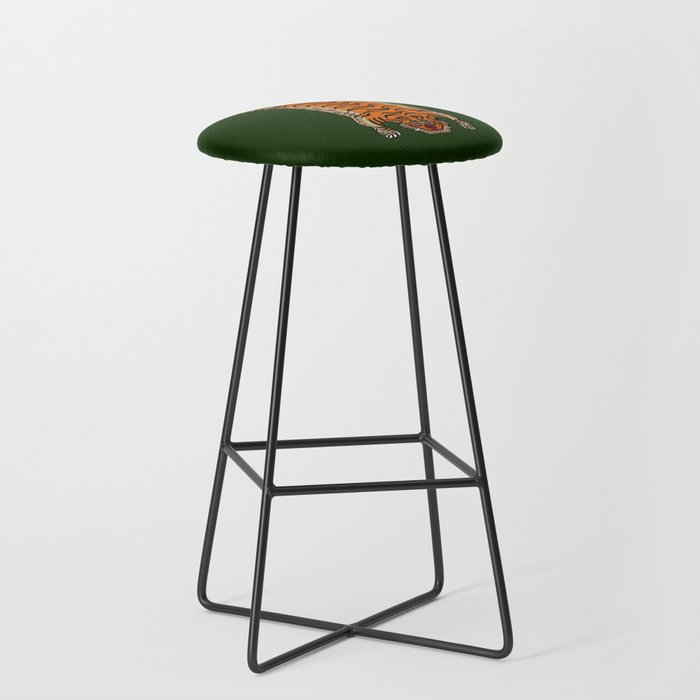 TIBETAN TIGER RUG-green Bar Stool