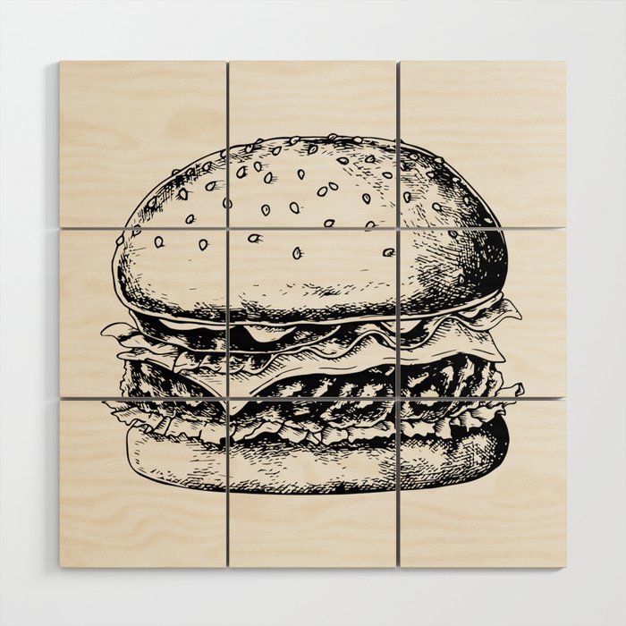 Hamburger Wood Wall Art