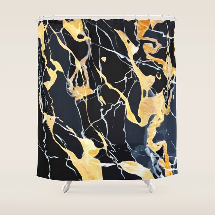 Black And Gold Marble Shower Curtain By Martaolgaklara Society6