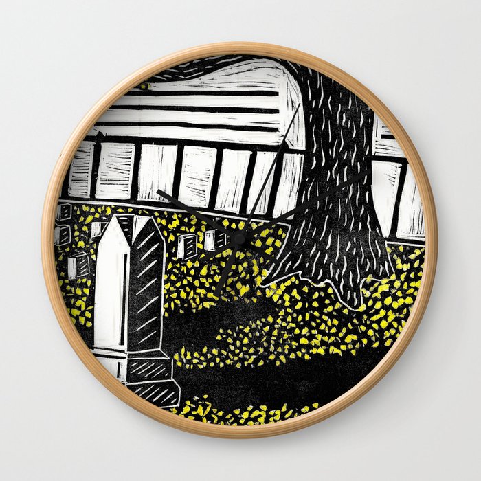 Fall Day in the Graveyard Wall Clock