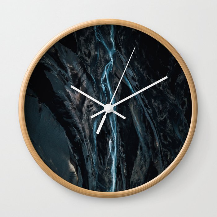Abstract River In Iceland Landscape Photography Wall Clock By Regnumsaturni