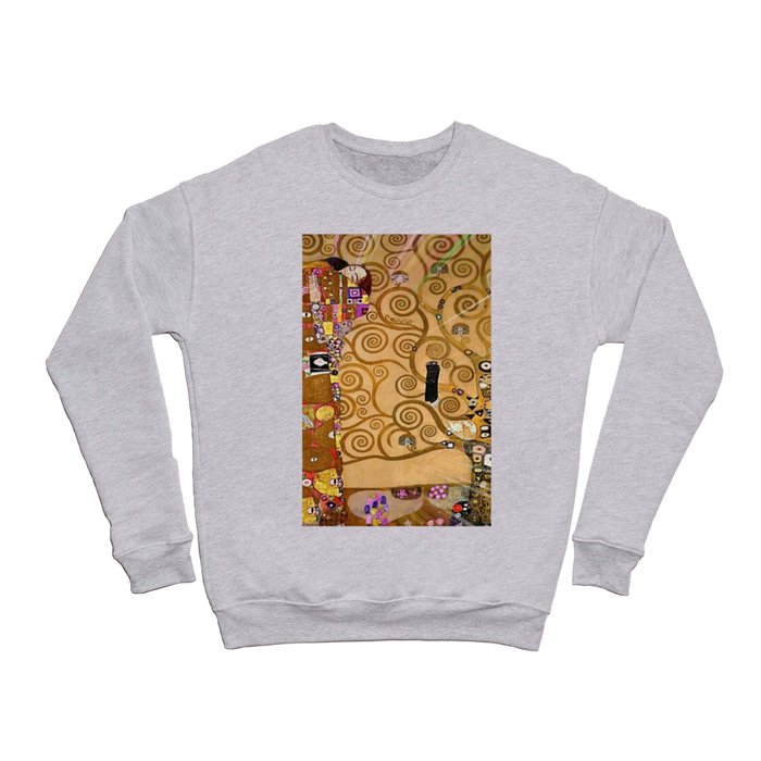 The Kiss, Morning, Red Poppies, and The Tree of Life portrait painting by Gustav Klimt Crewneck Sweatshirt