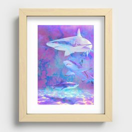 Hippy Sharks Recessed Framed Print