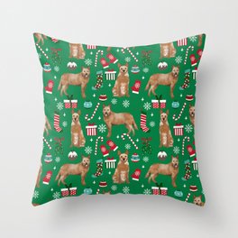 Australian Cattle dog christmas presents stockings candy canes winter dog breed lover Throw Pillow