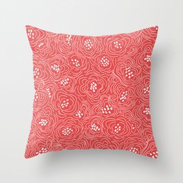 California Poppies Coral Throw Pillow