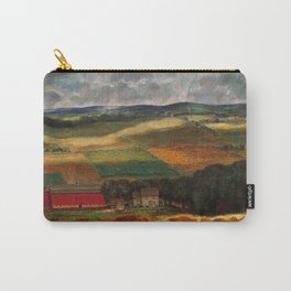 Classical Masterpiece 'Wisconsin Landscape II' by John Steuart Curry Carry-All Pouch | Pastoral, Wisconsin, Oldwest, Vineyards, Painting, Curated, Barley, Hills, Wheatfields, Barn 