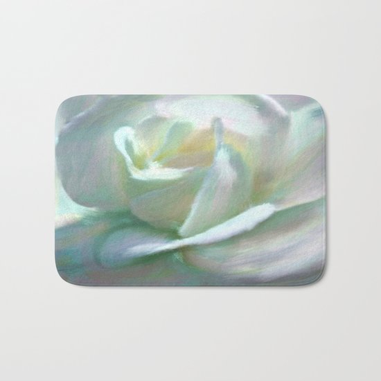 Painterly Iridescent Rose Bath Mat