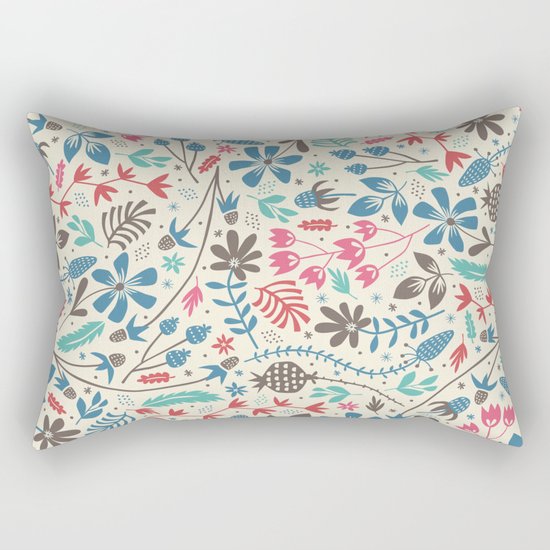 Retro Blooms Rectangular Pillow