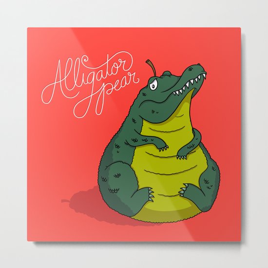 Alligator Pear Metal Print