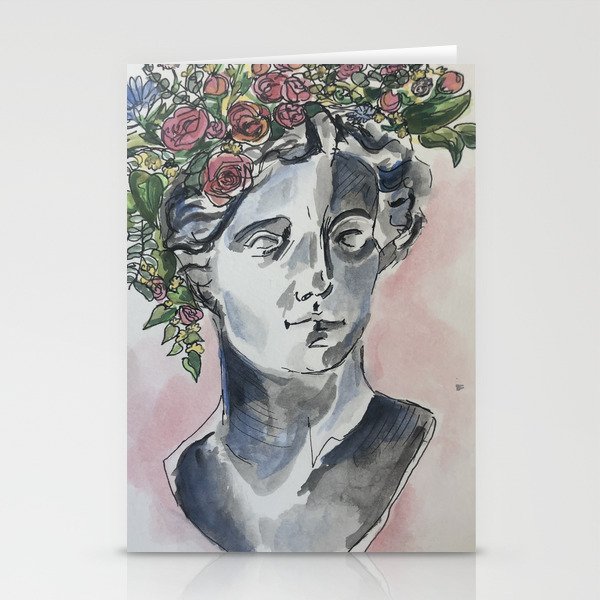 Flower Bust Stationery Cards