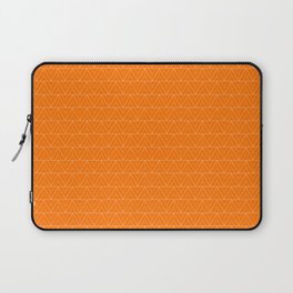 Orange and White minimal geometric chevron lines pattern Laptop Sleeve