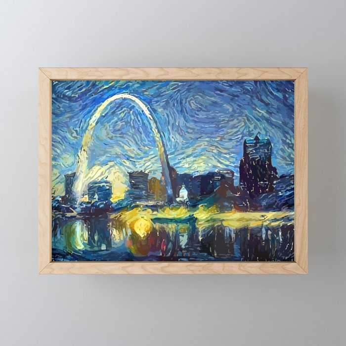 Starry St. Louis Night Framed Mini Art Print