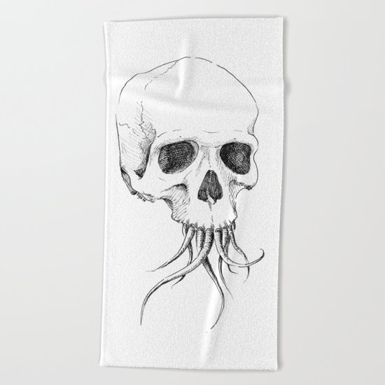 Skull with Tentacles Beach Towel