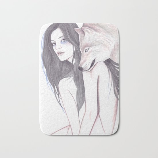 Run With The Wolf Bath Mat