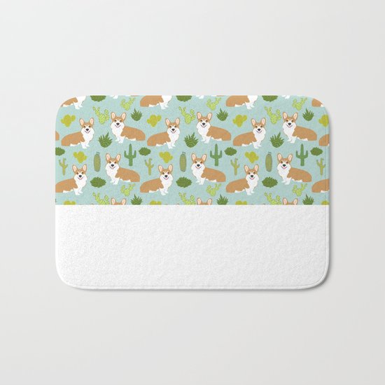 Corgi welsh corgi pattern print cute dog art pattern design pet portrait corgi puppy lovers fur baby Bath Mat