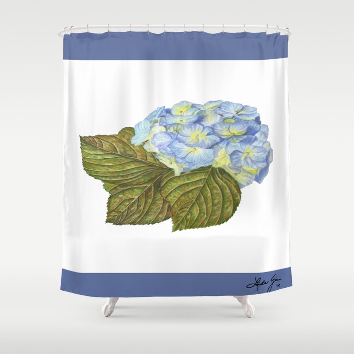 Blue Hydrangea Shower Curtain By Lindaginnart Society6