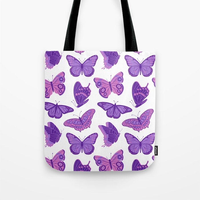 Texas Butterflies – Purple and Pink Pattern Tote Bag