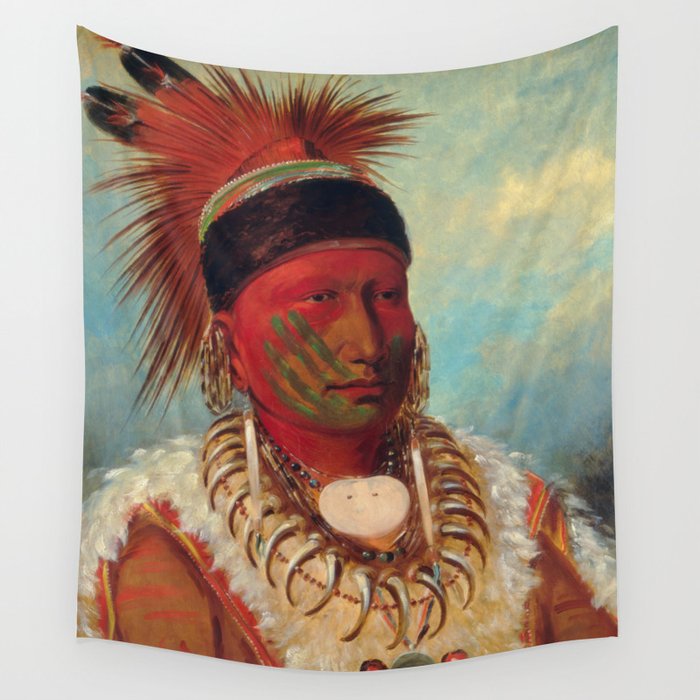 The White Cloud, Head Chief of the Iowas by George Catlin Wall Tapestry