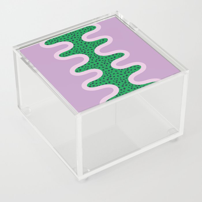 Unique Colorful Pattern - Green Purple Acrylic Box