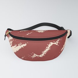 Abstract Charcoal Art Red Beige Fanny Pack