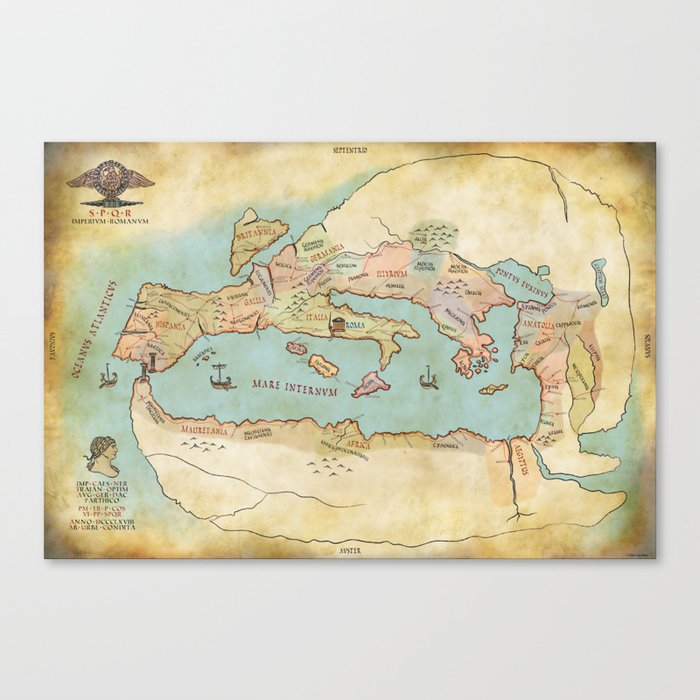 Ancient map of the Roman Empire Canvas Print by César Figueiredo | Society6