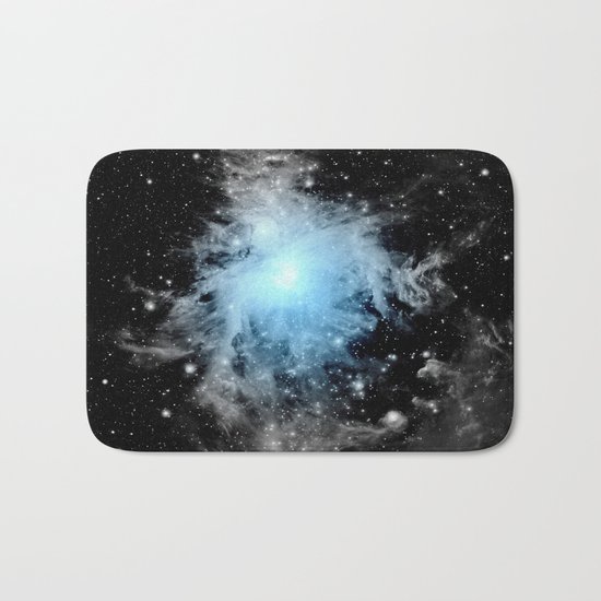 Orion nebULa Black White Blue Space Bath Mat